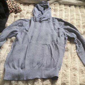 Striped Navy and White Men's Sweater